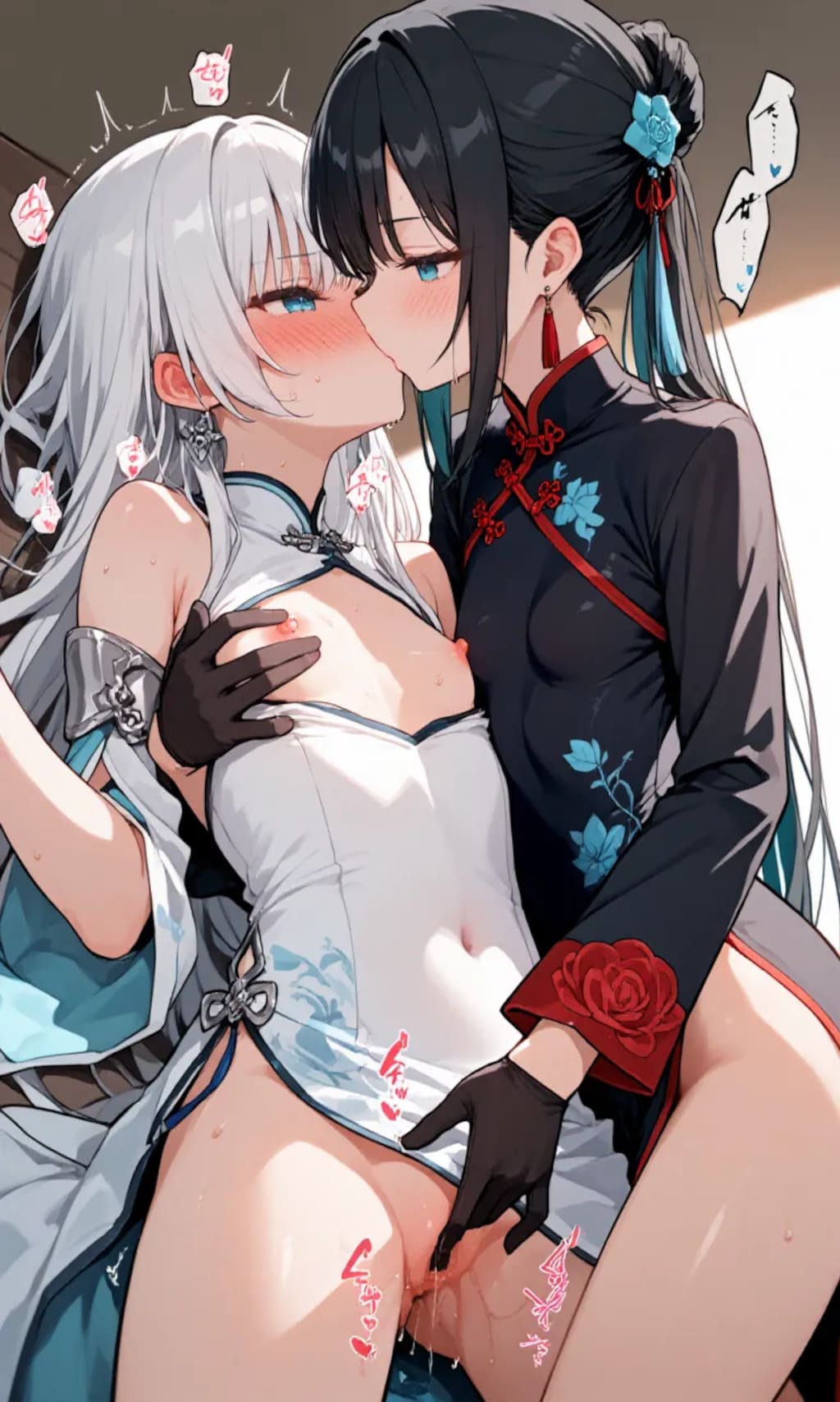 瑠璃(チャイナ)とリーシア(白い子)