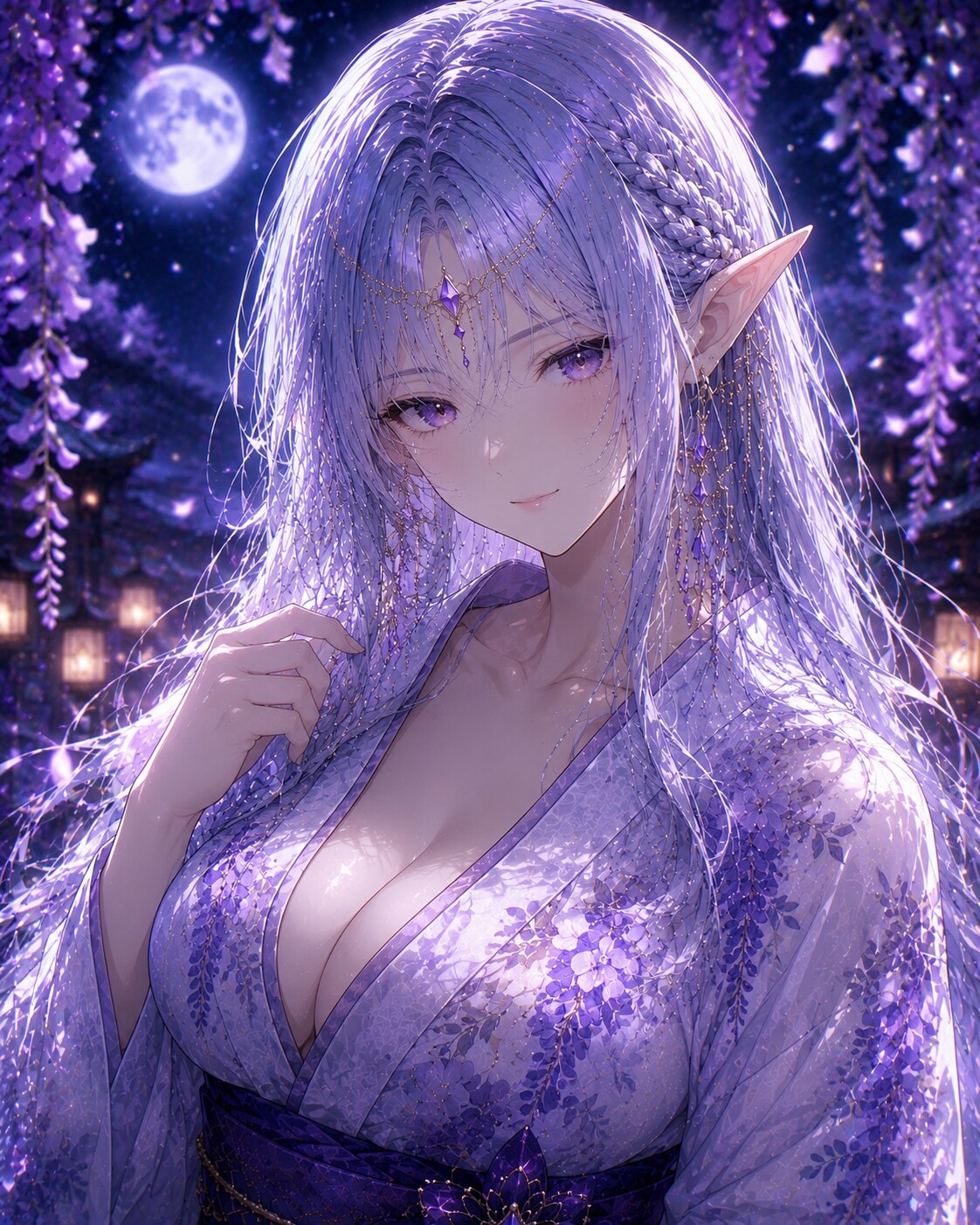 浴衣姿のエルフさん