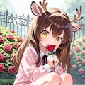 薔薇園に佇む…シカ少女！ 11枚目