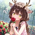 薔薇園に佇む…シカ少女！ 10枚目