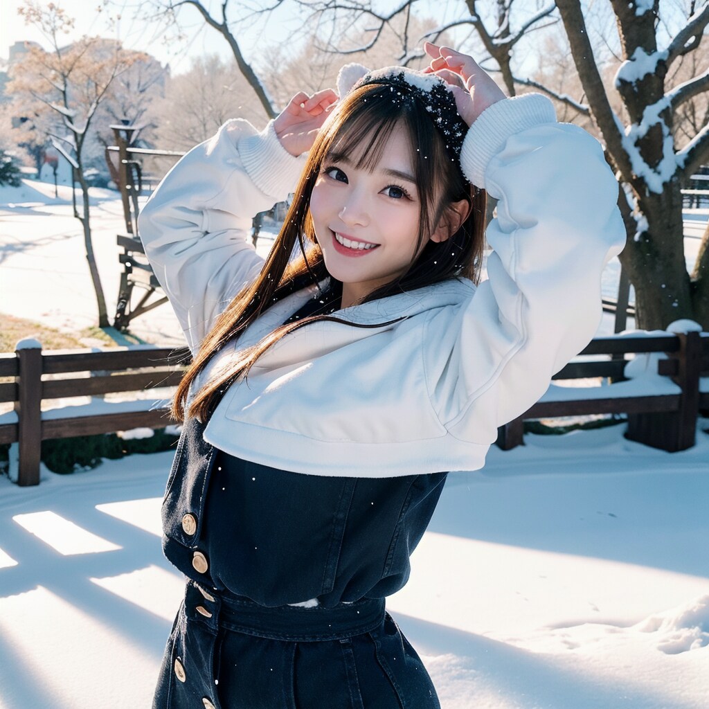 雪の中の美女