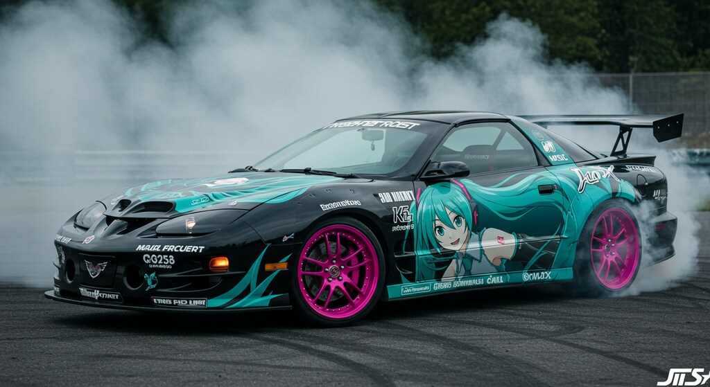 初音ミクポンティアックファイヤーバードトランザムのドリ車