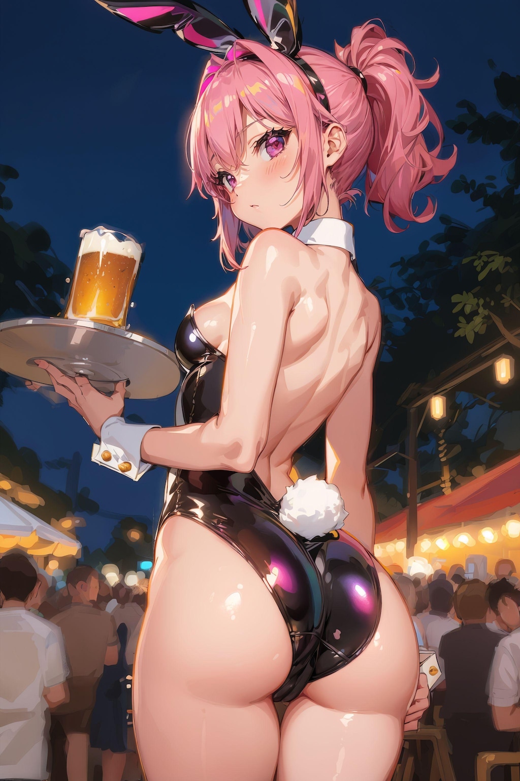 バニーガールが給仕してくれるビアガーデン