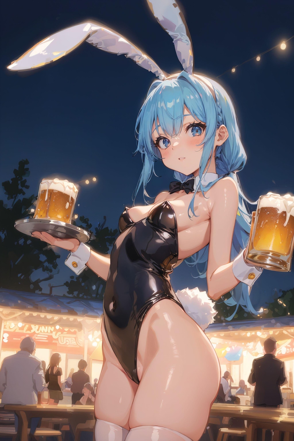 バニーガールが給仕してくれるビアガーデン
