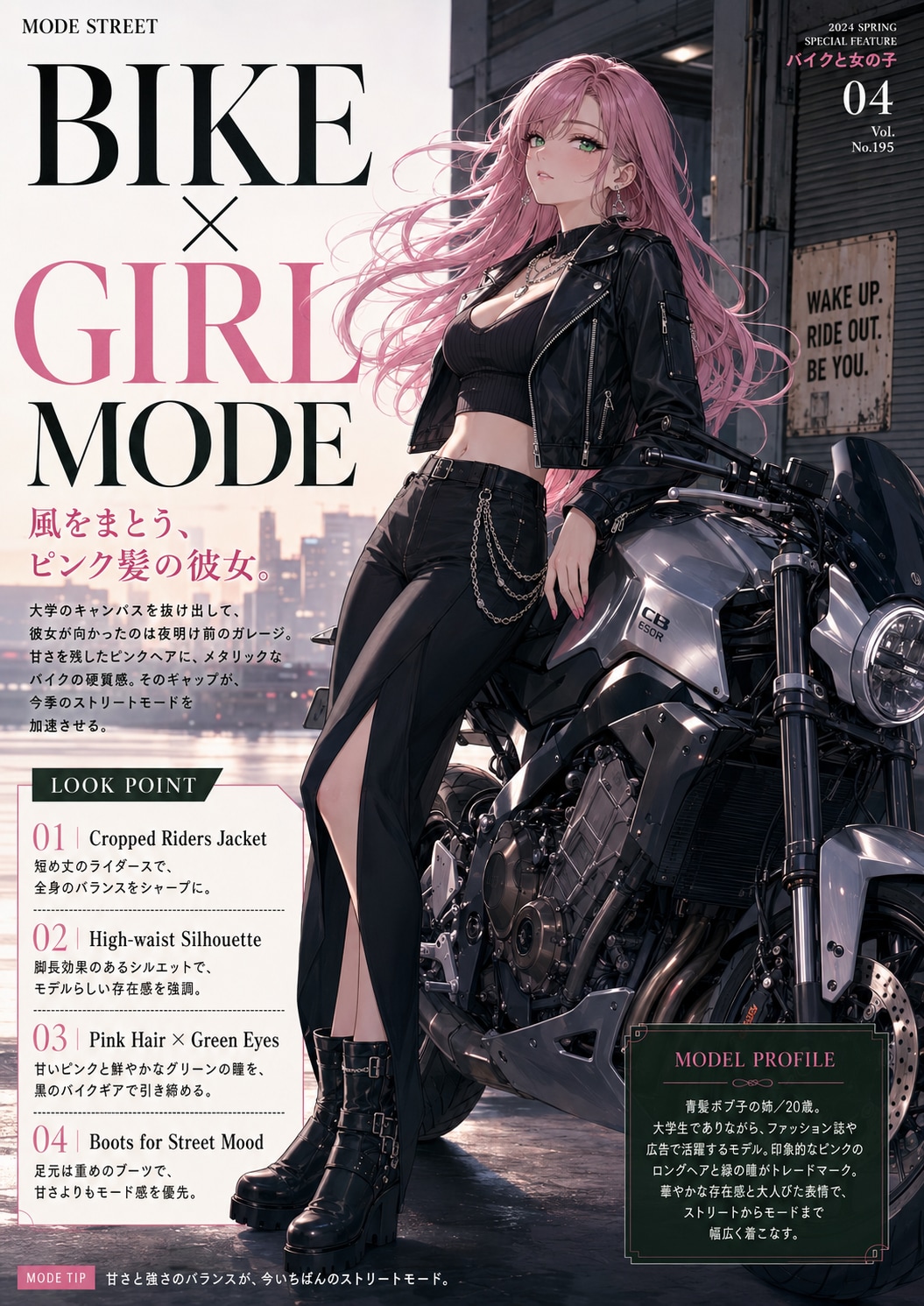 風をまとう、ピンク髪の彼女。