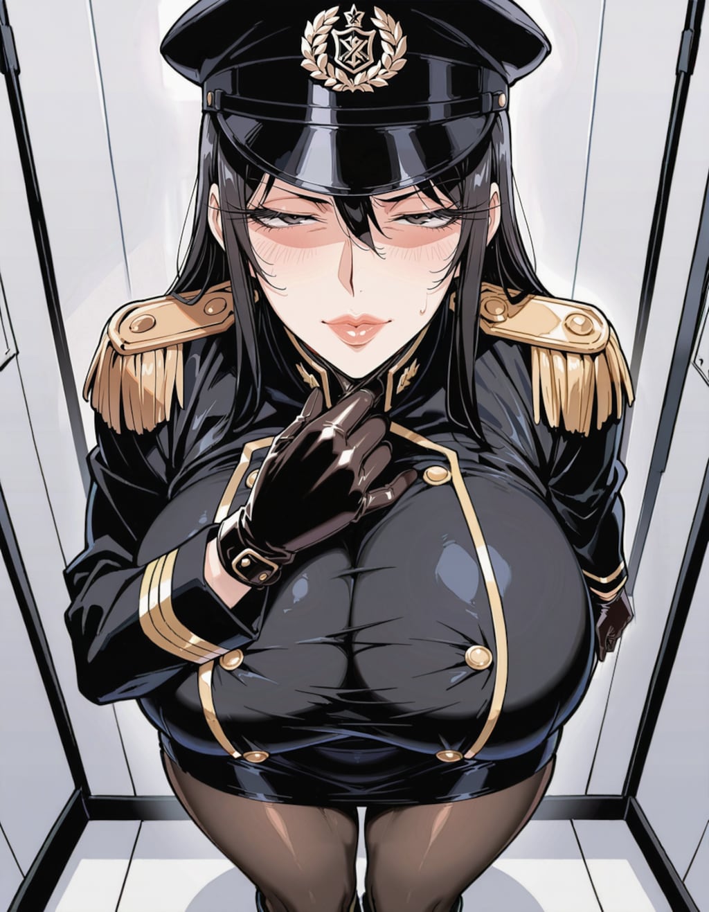 服がキツイ軍服の人