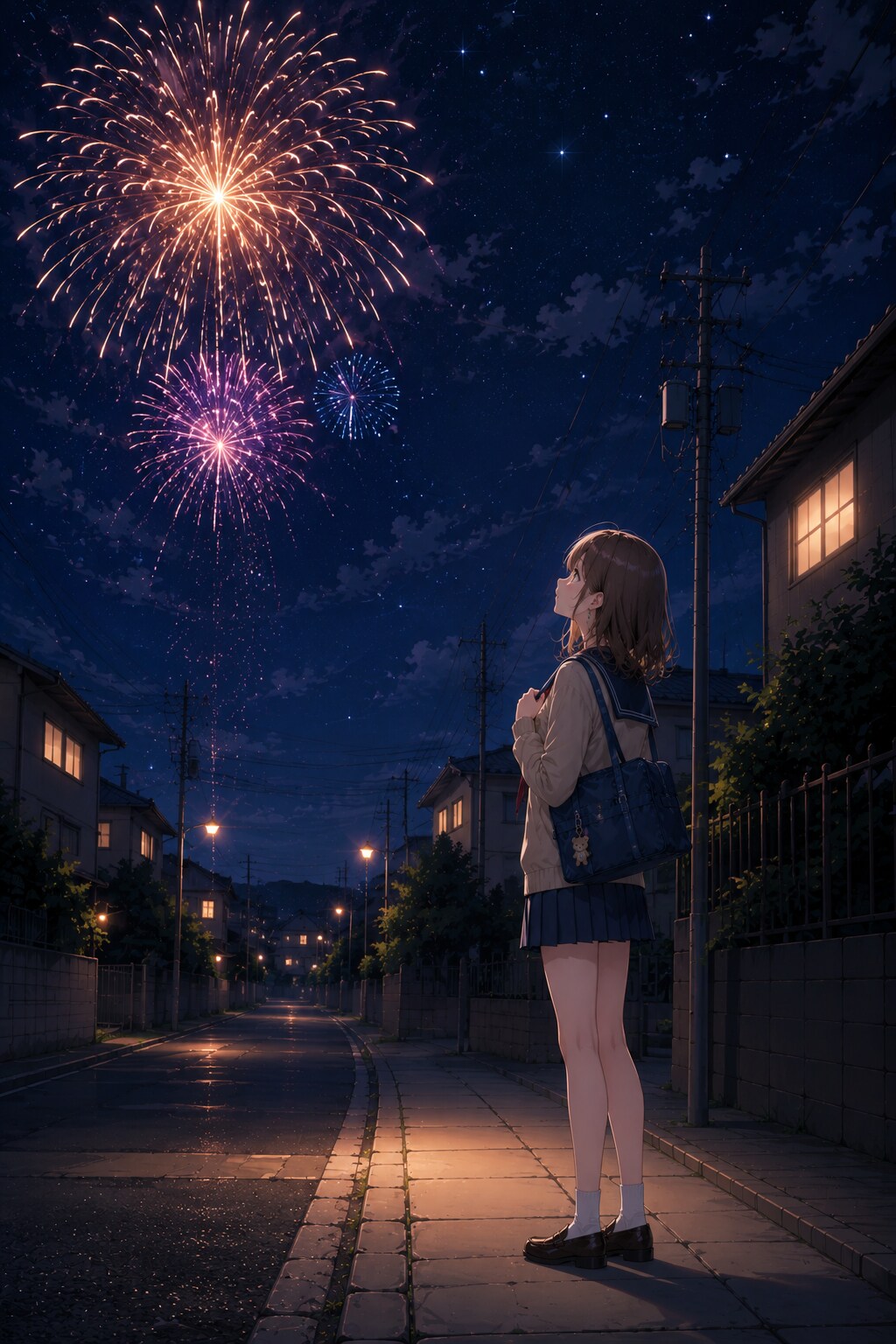 帰り道の花火
