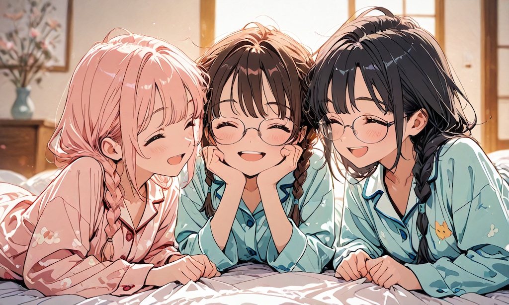 三つ編み眼鏡とパジャマの集い