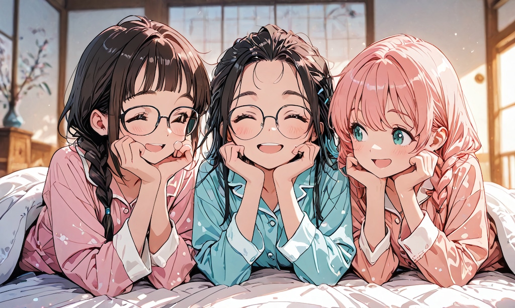 三つ編み眼鏡とパジャマの集い