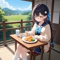 ある日の田舎の少女 4枚目