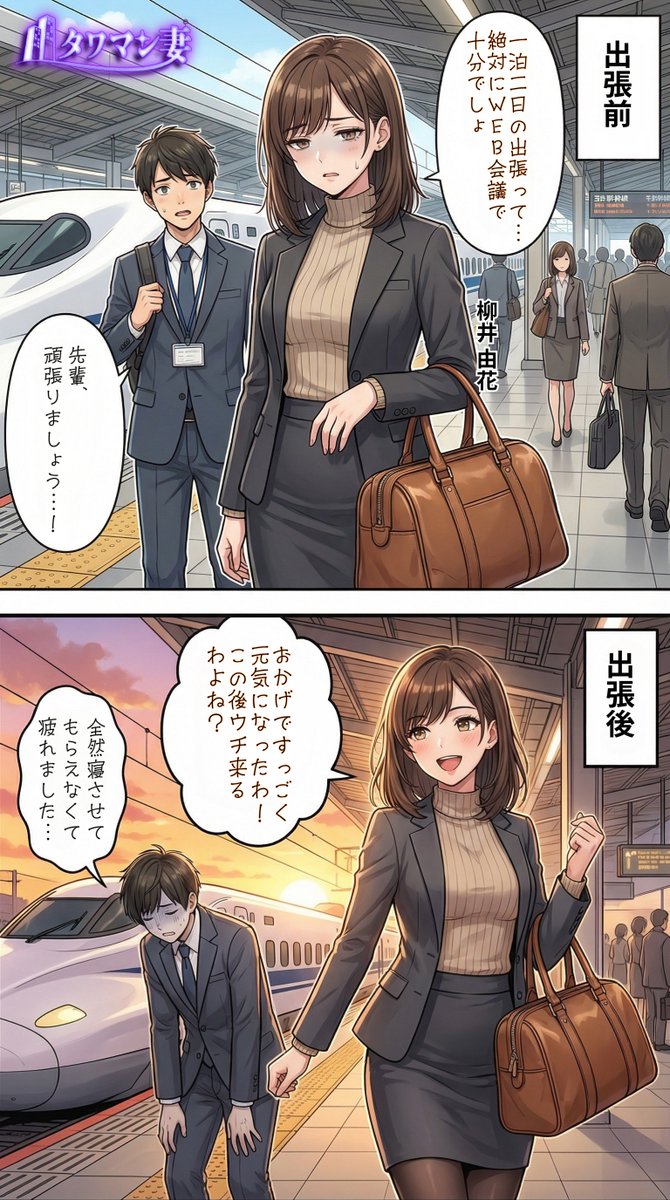 部下と一泊二日の出張をしたら元気になった柳井由花 | の人気AIイラスト・グラビア