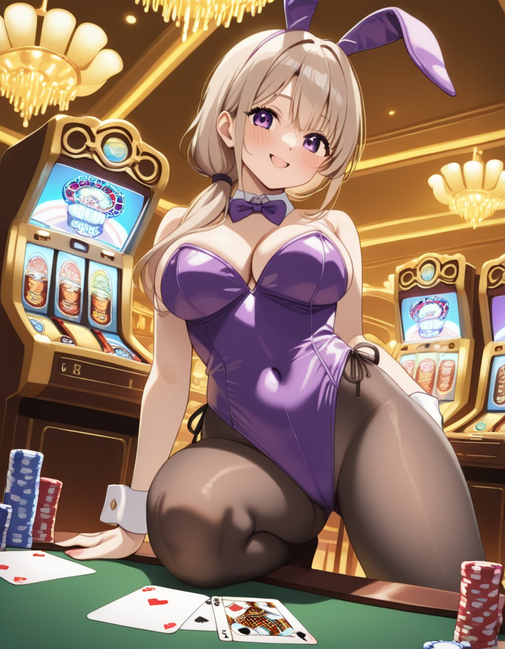 バニー店員と勝負