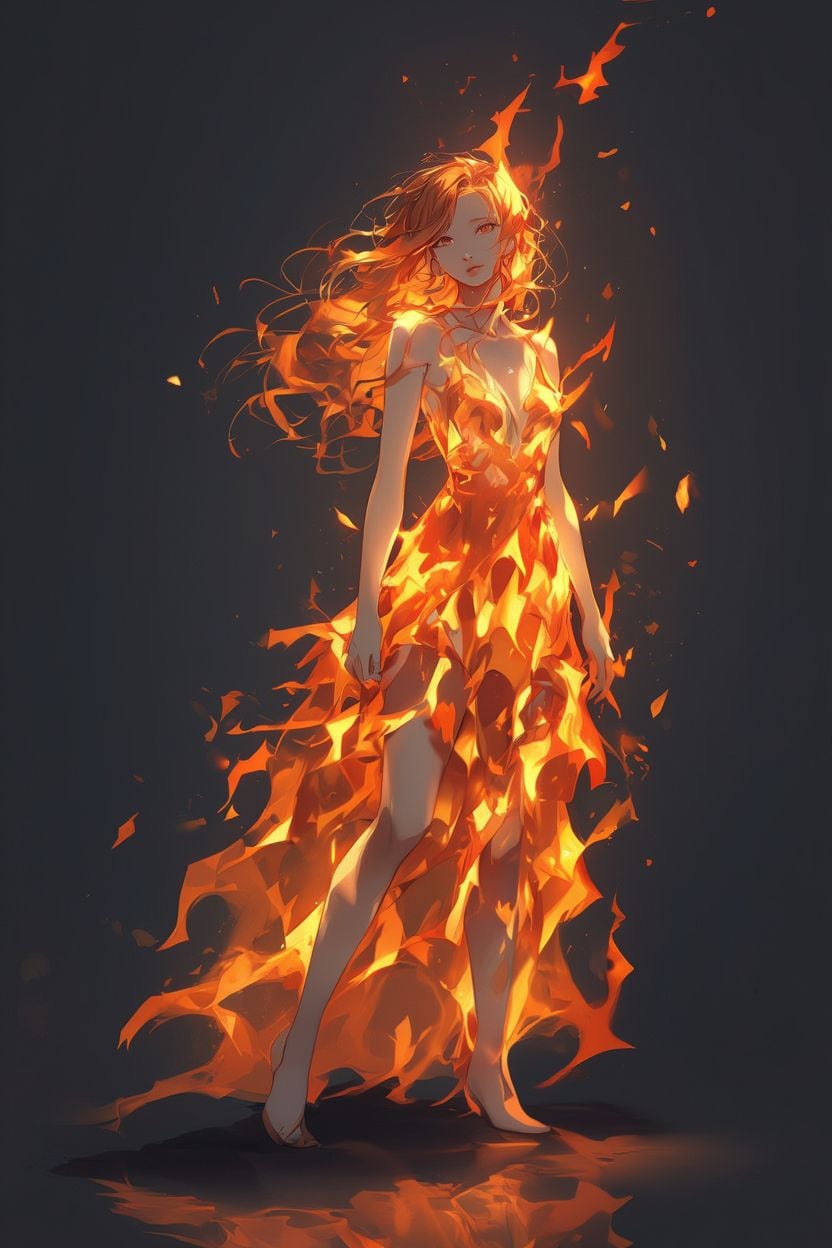 3炎のドレス | の人気AIイラスト・グラビア