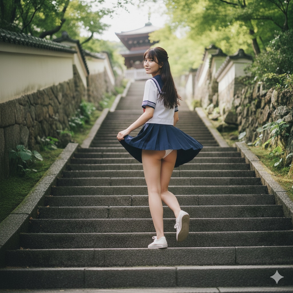 階段女子③