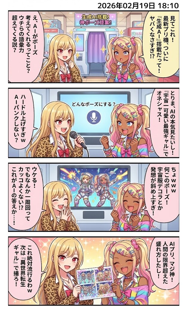 「生成AI搭載プリクラ機」　毎日漫画18時 | の人気AIイラスト・グラビア