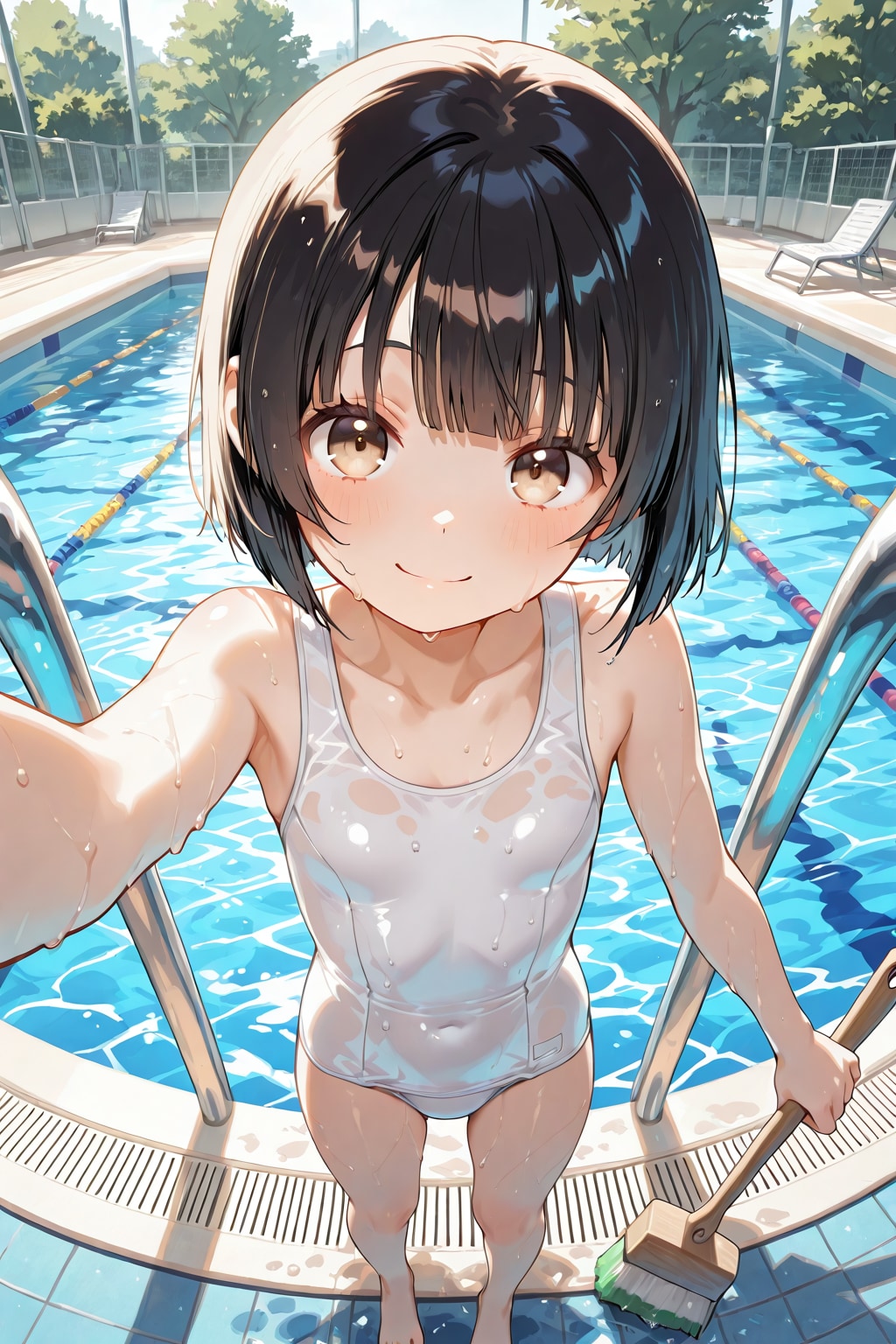 白透けスク水