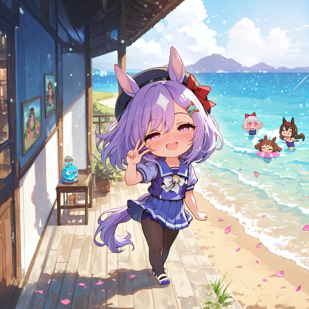 i2i生成_ちゃんと浮き輪を使ってくれている、ちびちゃん。