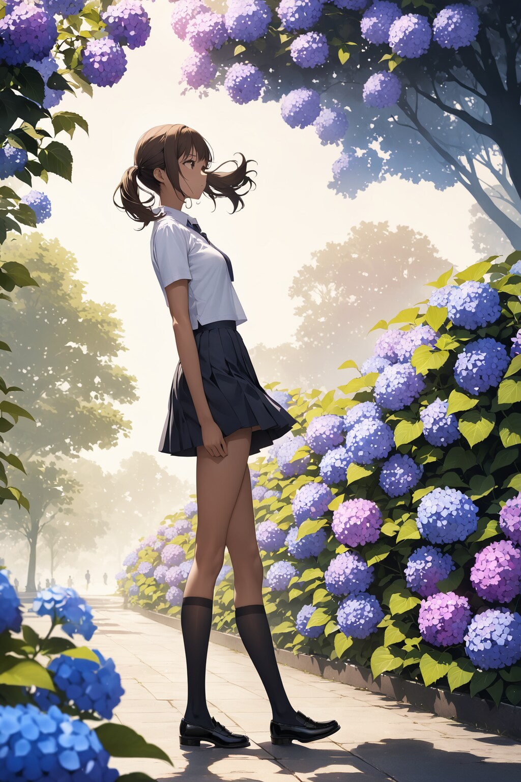 梅雨の晴れ間の登校