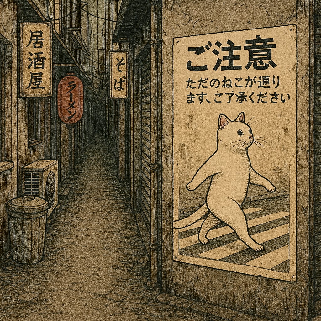 ご注意、ただのねこが通ります、ご了承ください