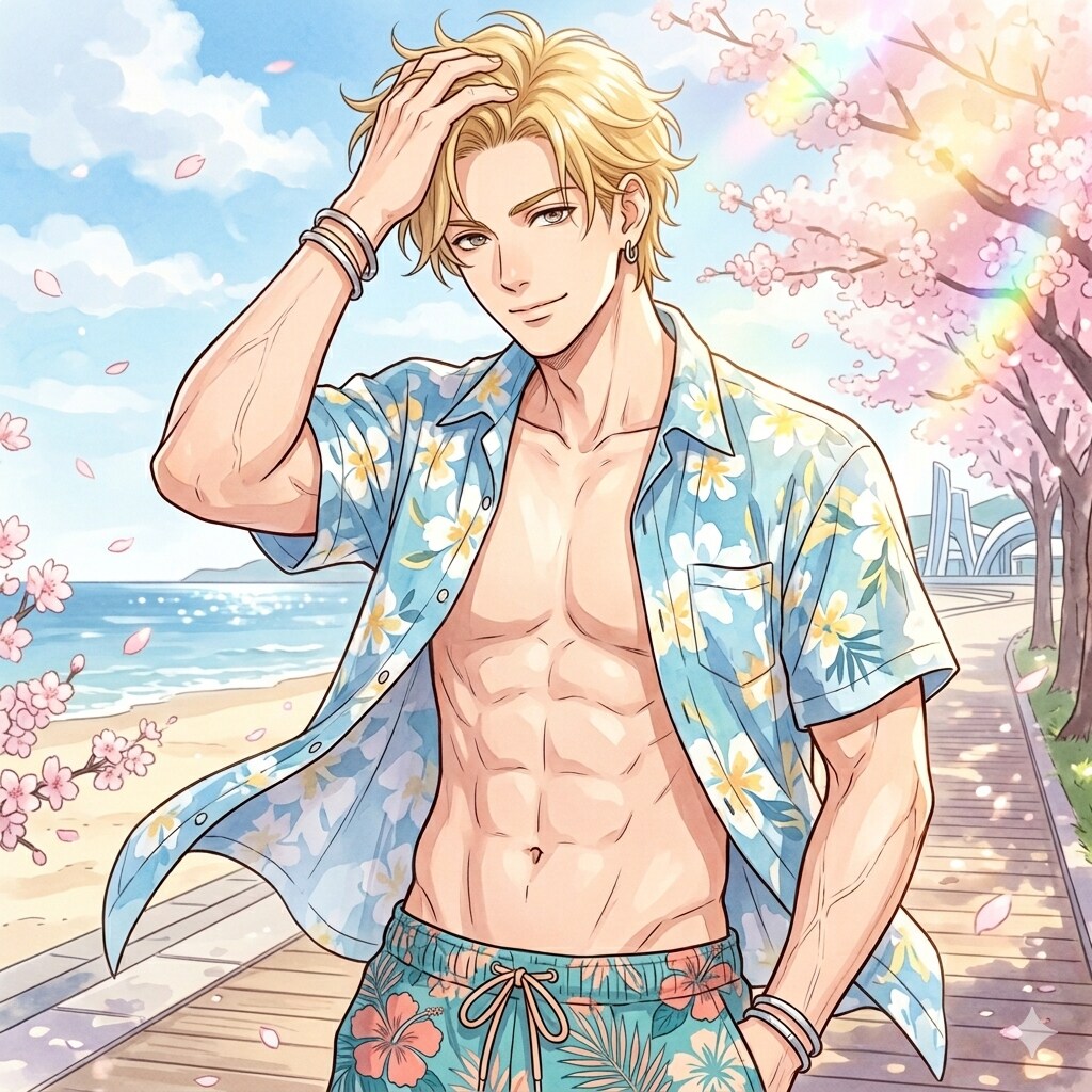 水着イケメン