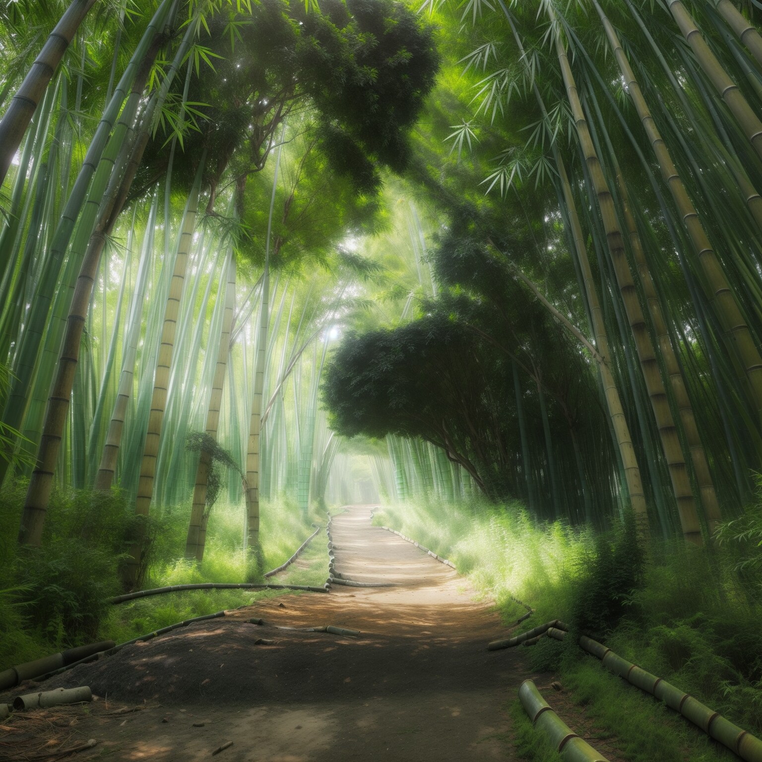竹林のこもれ日