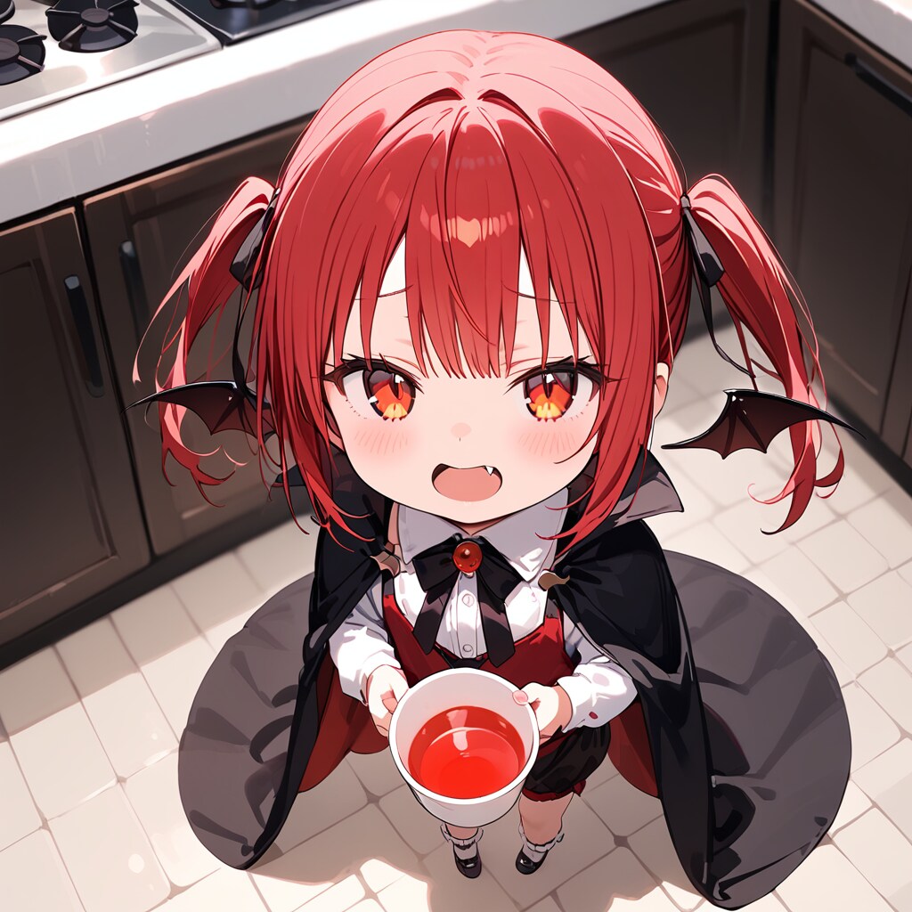 今朝の一枚。ちびドラ(ドラキュラ)…。