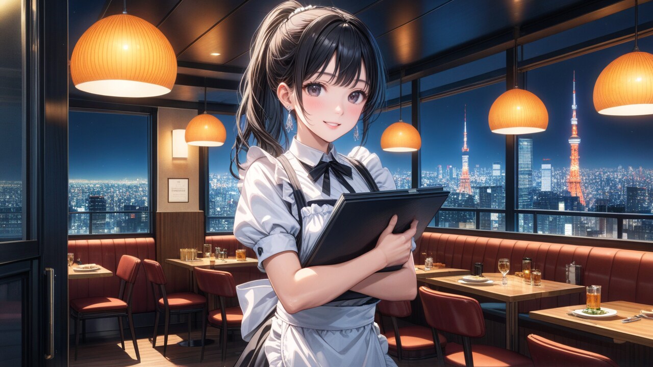 色々運んでくれるウェイトレスさん