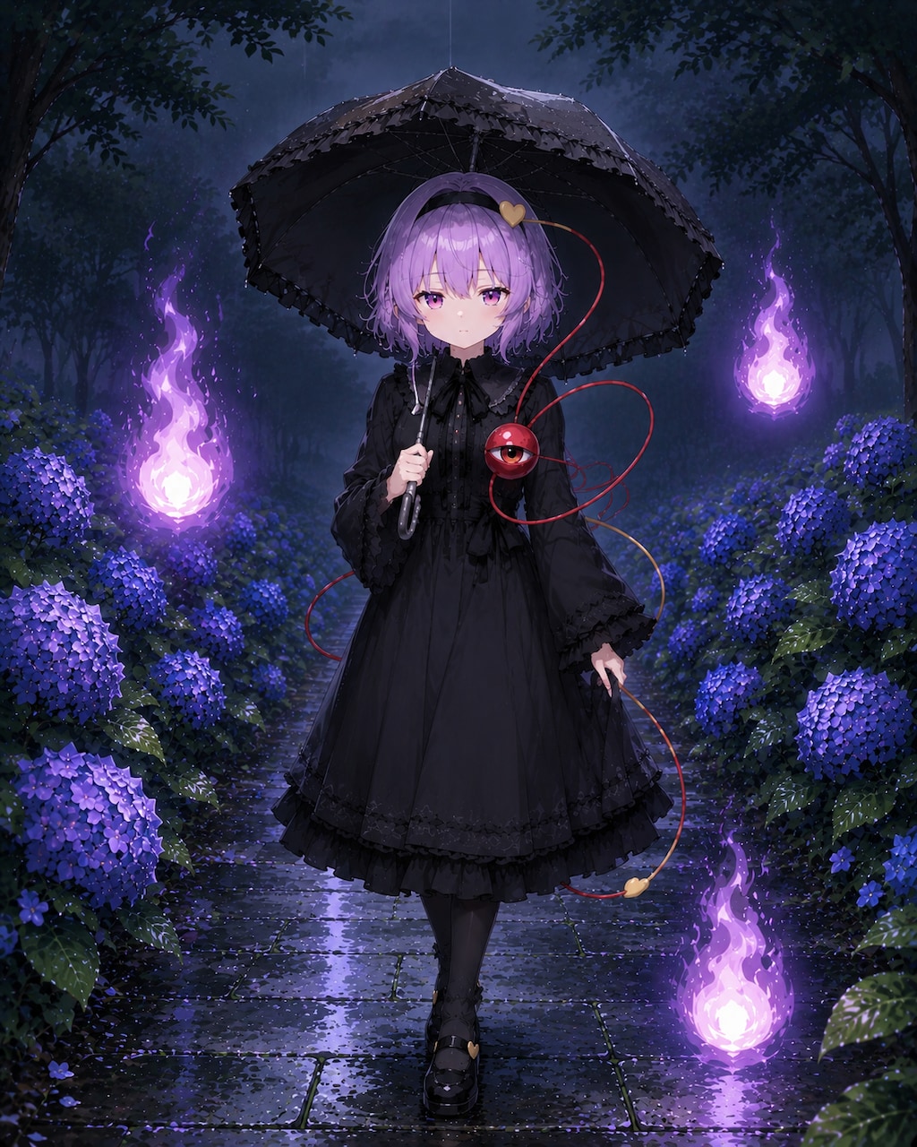 紫陽花とさとりちゃん