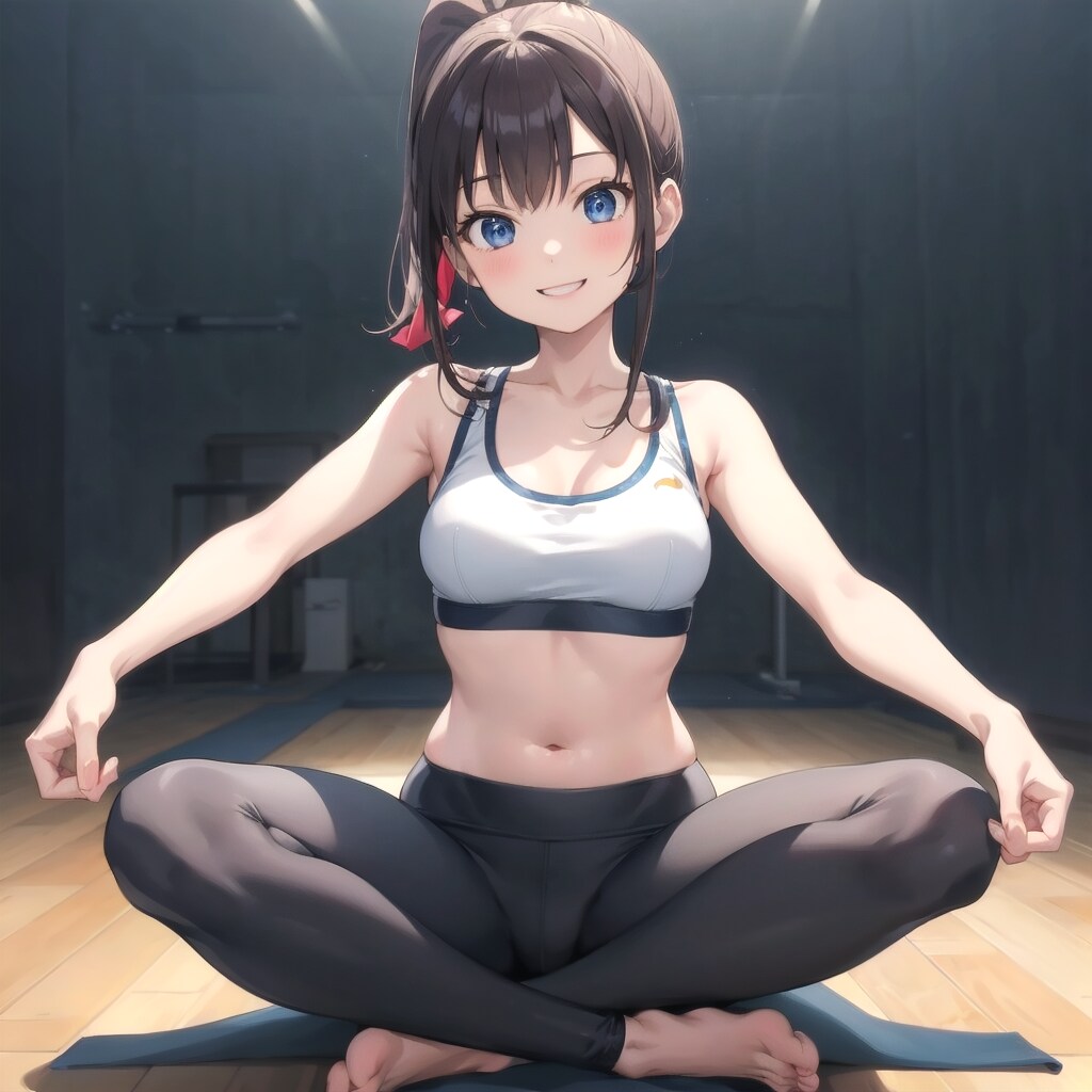 あぐらヨガ少女