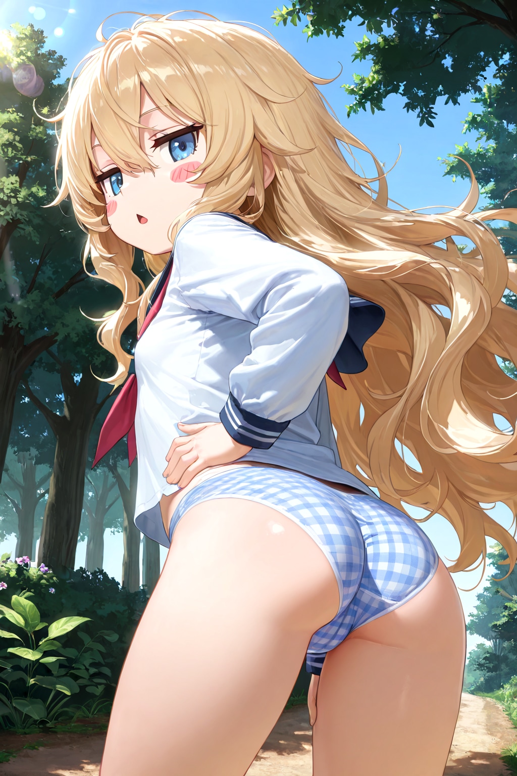 聞いたぞ、にぃにぃにパンツを見せたらアイスを買てもらえるんだと、アイス食べたいぞ、買ってもらえるまでスカート履かないぞ