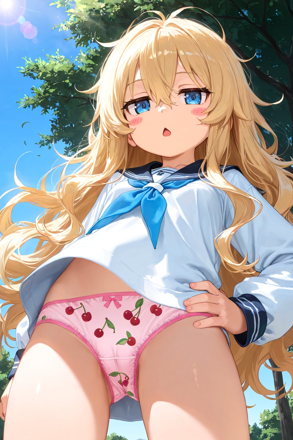 聞いたぞ、にぃにぃにパンツを見せたらアイスを買てもらえるんだと、アイス食べたいぞ、買ってもらえるまでスカート履かないぞ