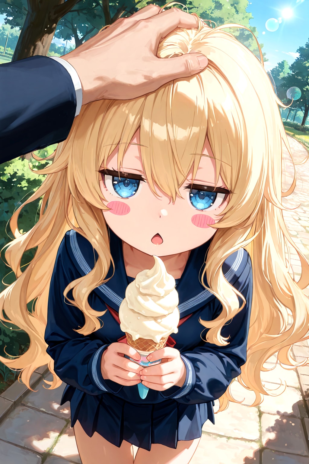 聞いたぞ、にぃにぃにパンツを見せたらアイスを買てもらえるんだと、アイス食べたいぞ、買ってもらえるまでスカート履かないぞ