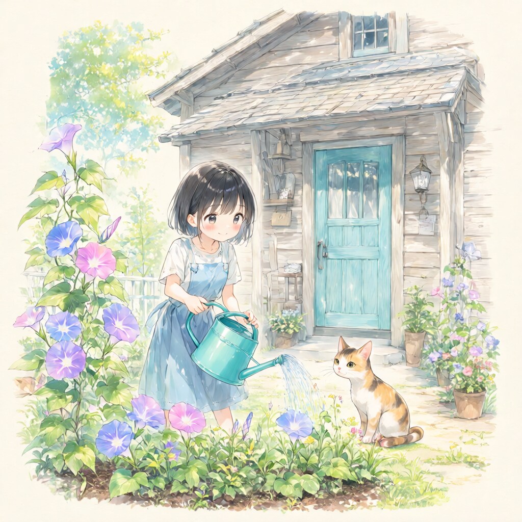 庭の朝顔