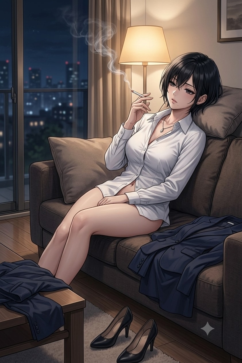 仕事で疲れた近所のお姉さん