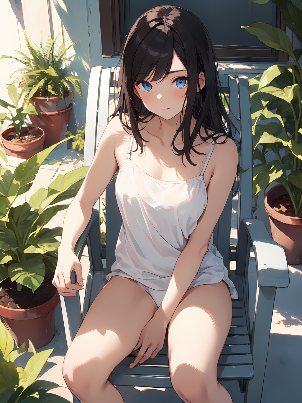 休憩中の少女