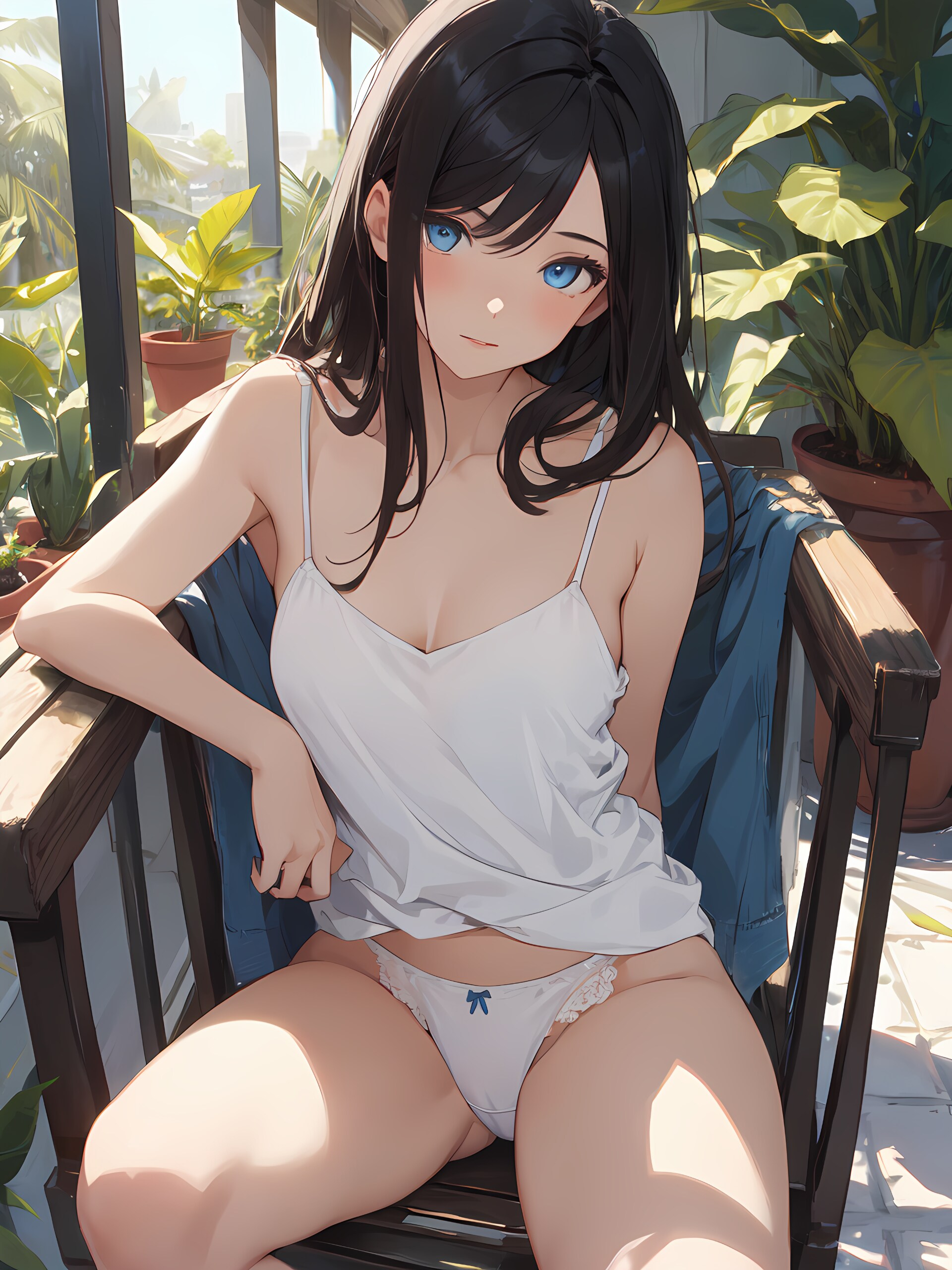 休憩中の少女