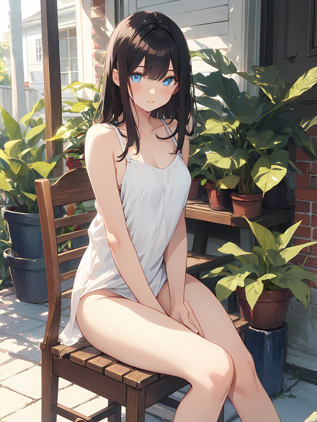 休憩中の少女