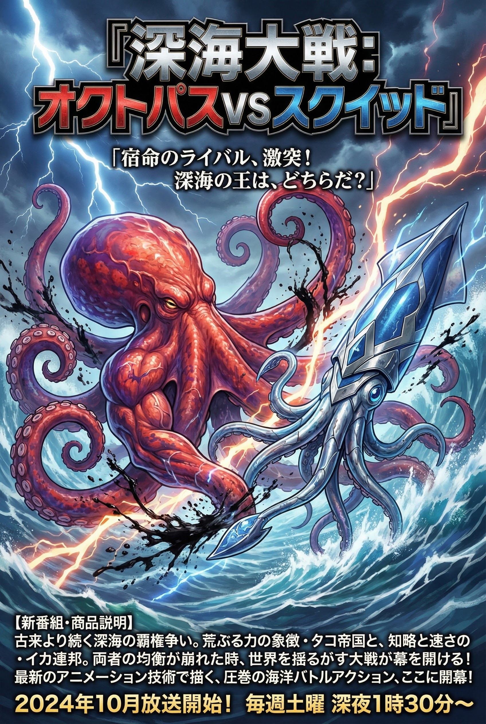 タコVSイカ　広告 | の人気AIイラスト・グラビア