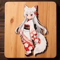 さくらちゃん作？キツネの御神体様の木製プレート⁇ 6枚目