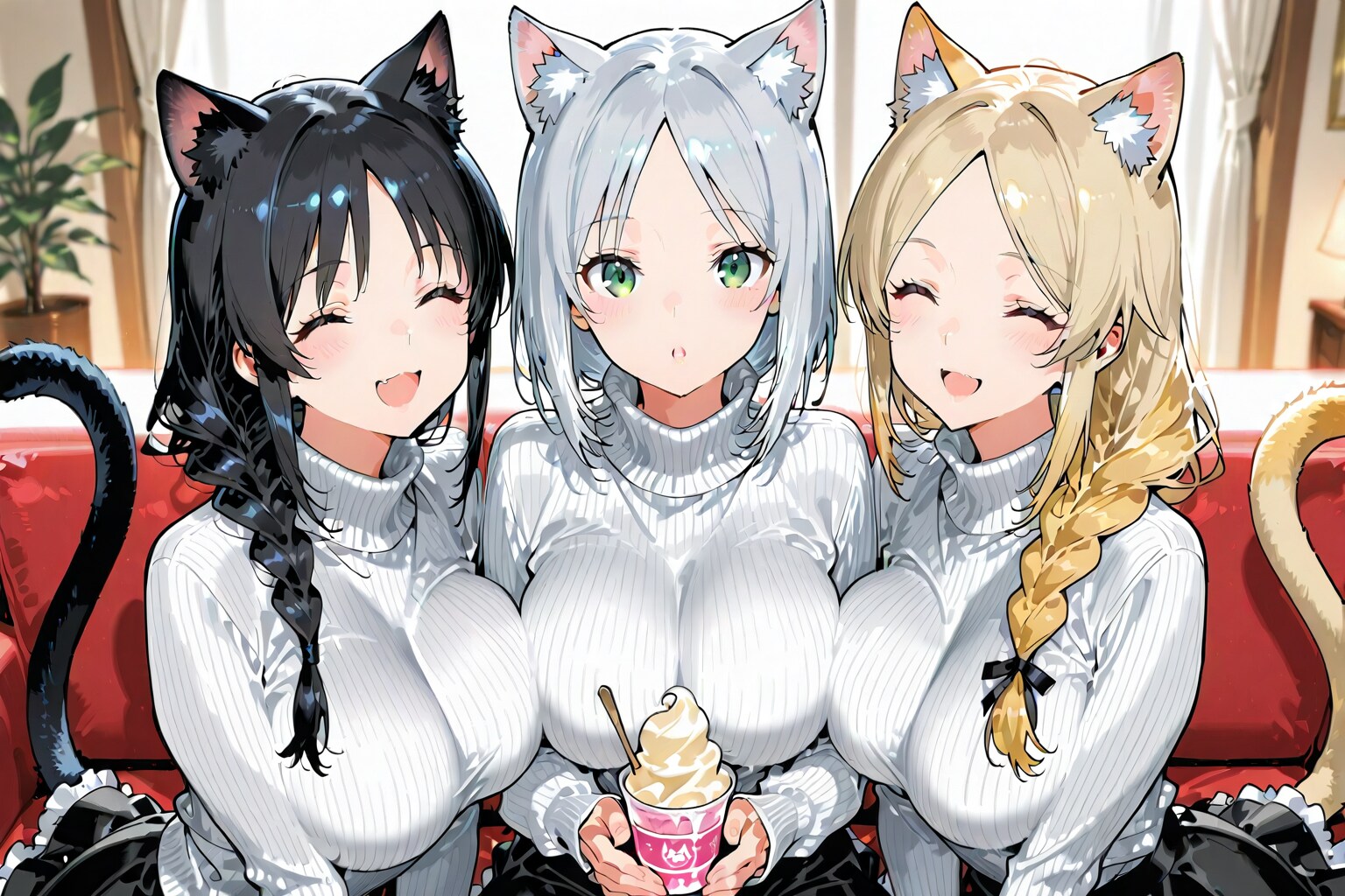 「「「あーん♡」」」（機嫌直ってよかった・・・）