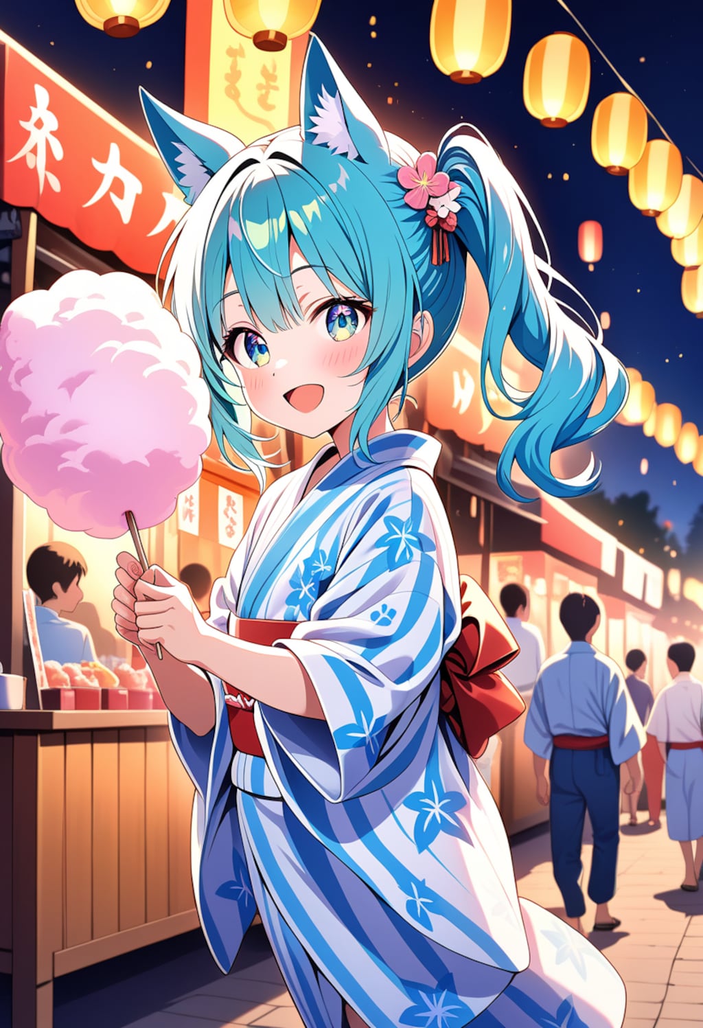 夏祭りを楽しむ