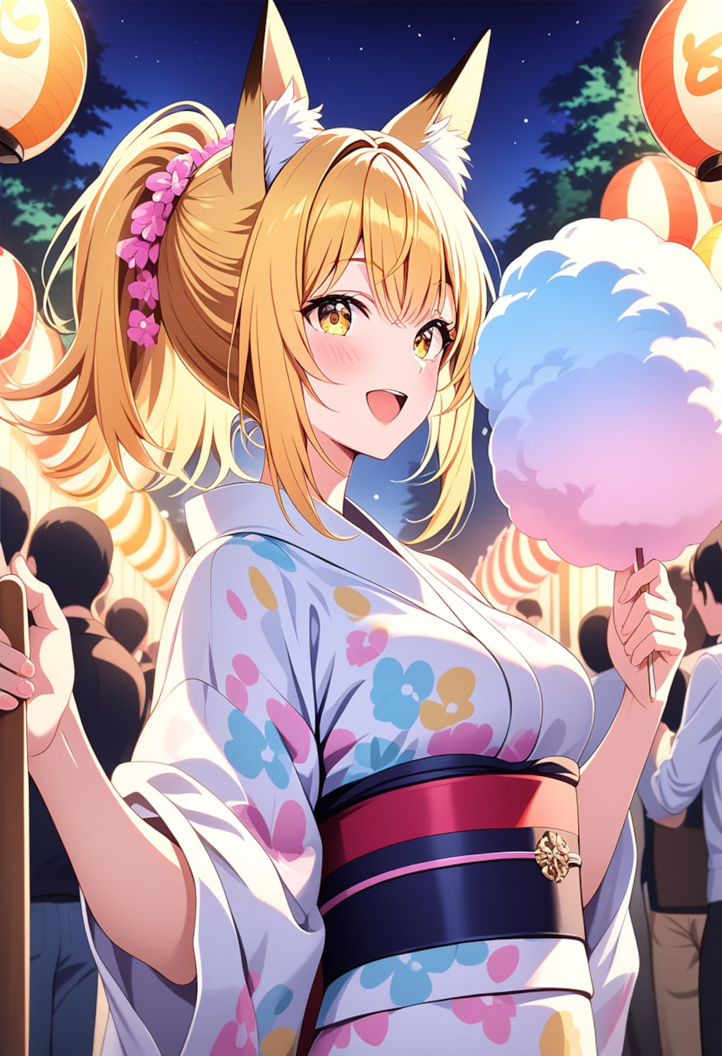 夏祭りを楽しむ