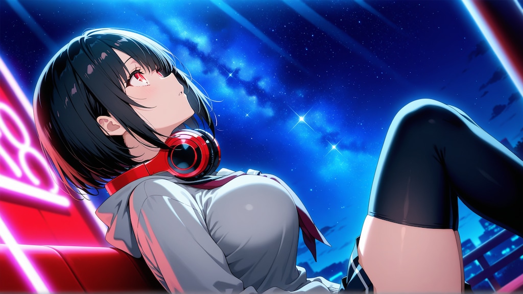 夜空を見上げて