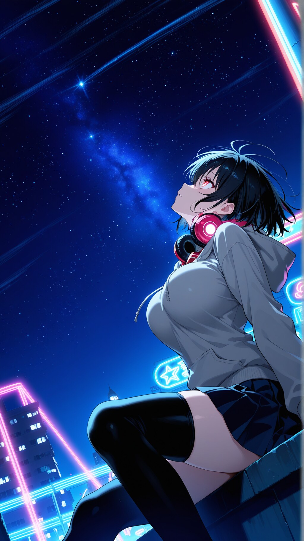 夜空を見上げて