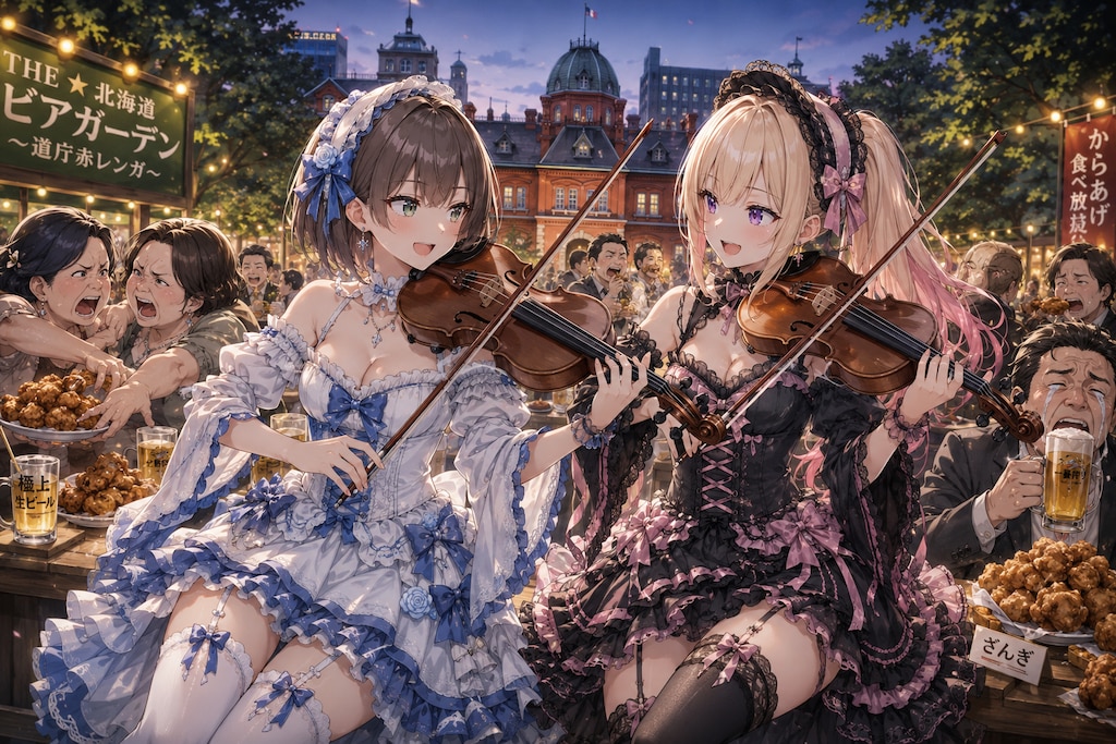 からあげちゃんと赤レンガ前