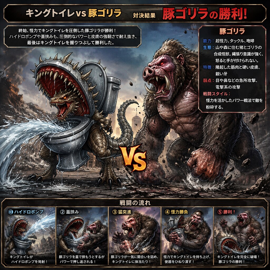 キングトイレ vs 豚ゴリラ