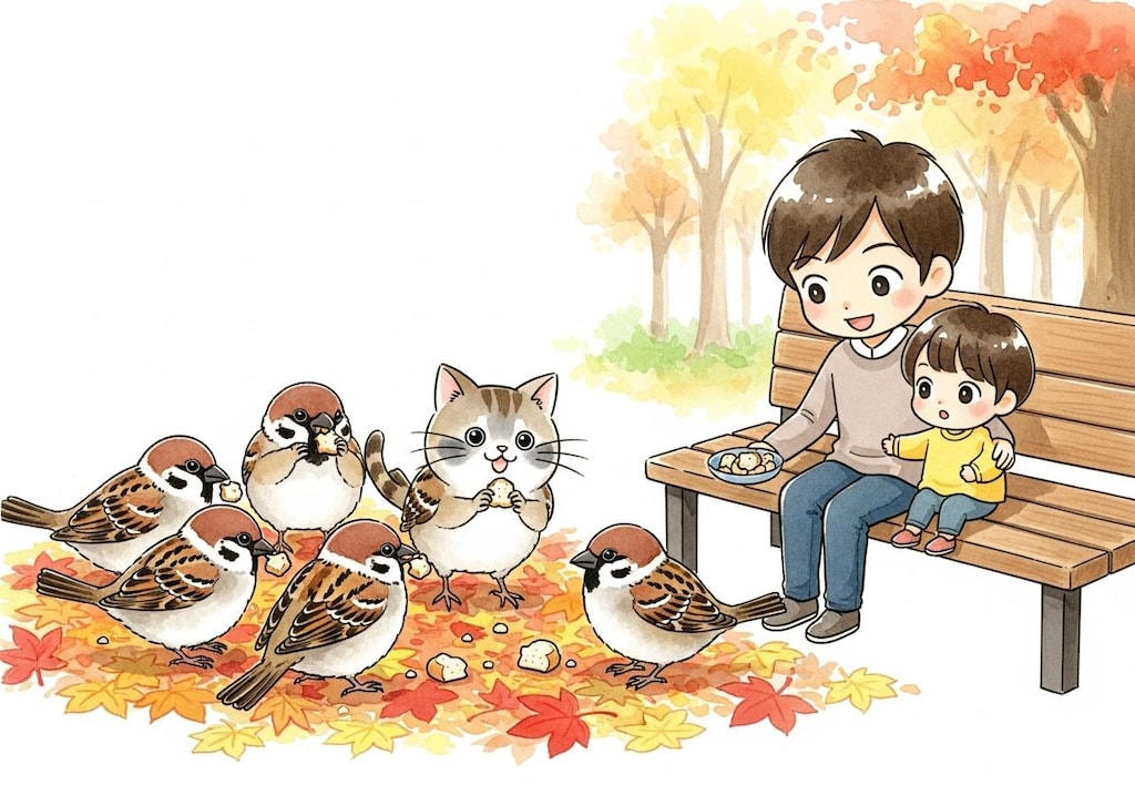 公園の雀と猫雀とその他