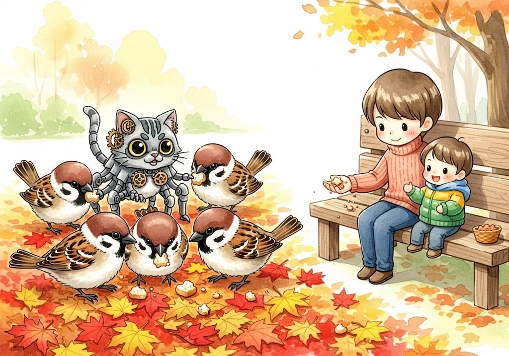 公園の雀と猫雀とその他