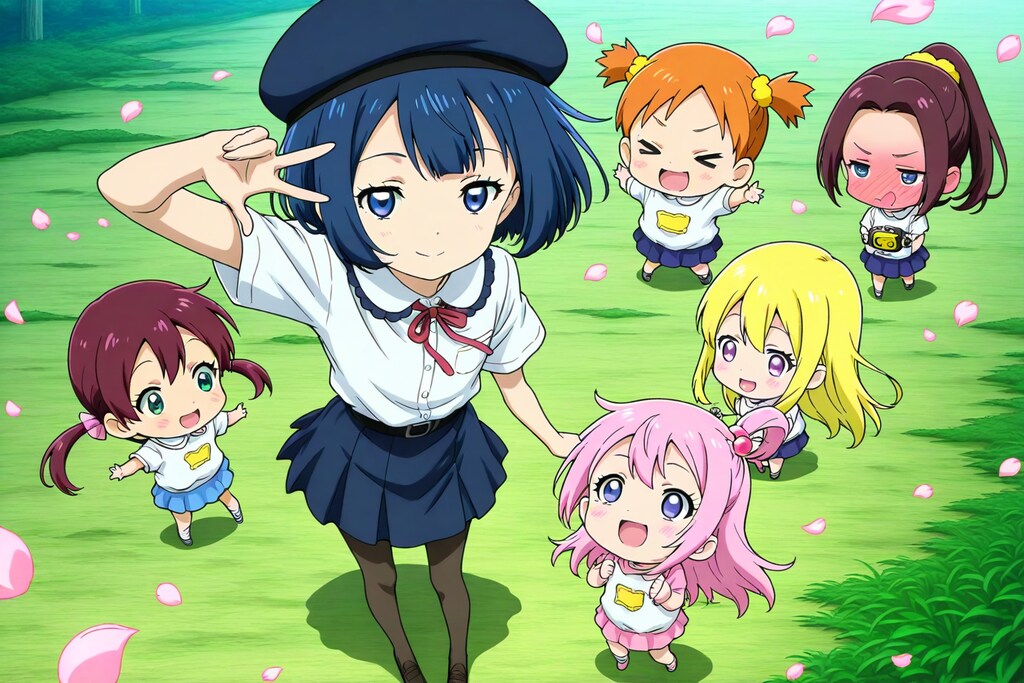 前分け、ポニーテールちびちゃん_(((gold Digivice))),。