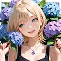 紫陽花の二人。 4枚目